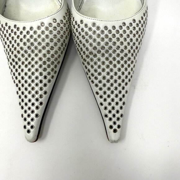 MIMA WHITE LEATHER VINTAGE SHOE MADE IN ITALY - Picture 2 of 7